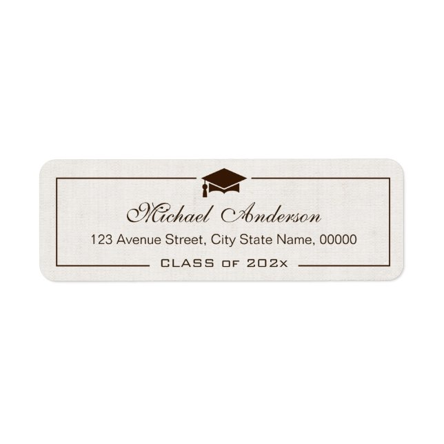 Elegant Classic Ivory Linen Graduation Graduate (Front)