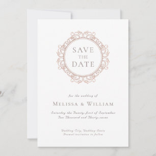 Elegant Classic Ivory Wedding Save The Date