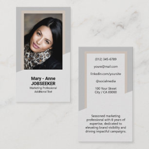 Elegant Classic Job Seeker Minimalist Classy Business Card