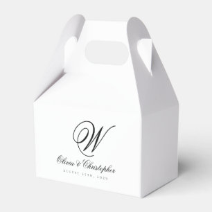 Elegant Classic Last Name Initial Wedding Favor Box