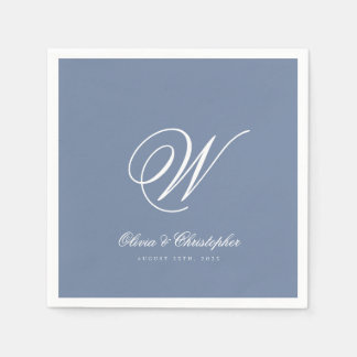 Elegant Classic Last Name Initial Wedding Napkin