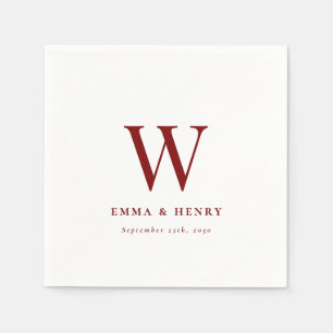 Elegant Classic Last Name Initial Wedding Napkin