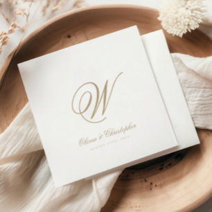 Elegant Classic Last Name Initial Wedding Napkin