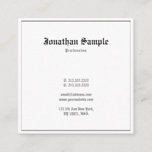 Elegant Classic Look Nostalgic Design Old English Square Business Card