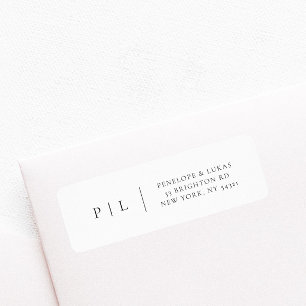 Élégant Classic Minimal Monogramme Adresse de reto