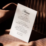 Elegant classic minimalist calligraphy wedding menu<br><div class="desc">Black and white elegant classic minimalist calligraphy wedding Menu. Suitable for birthday,  anniversary and any other party.</div>