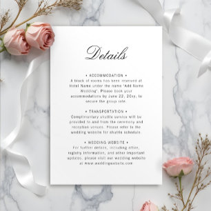 Elegant Classic Minimalist Simple White Black Enclosure Card