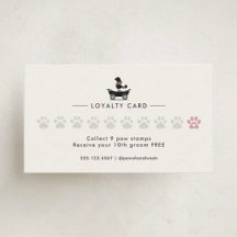 Elegant Classic Mobile Dog Groomer Loyalty Card