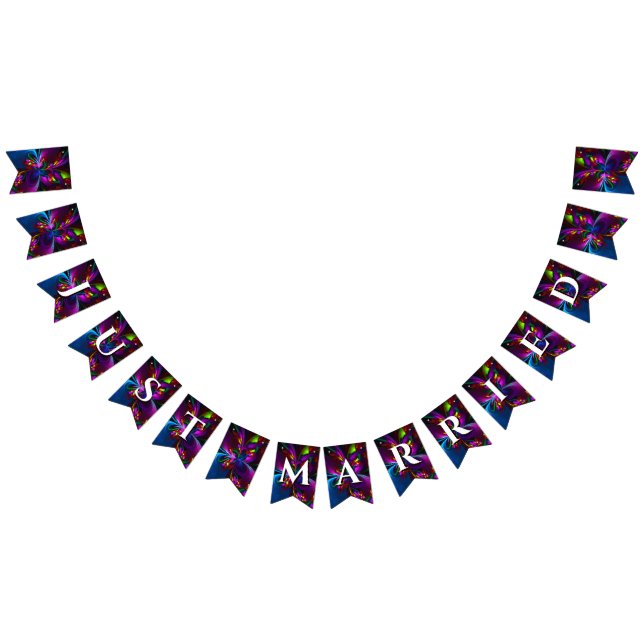 Elegant Classic Modern Floral Pattern #902 Wedding Bunting Flags (All)