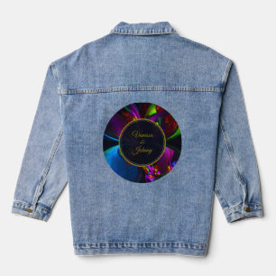 Elegant Classic Modern Floral Pattern #902 Wedding Denim Jacket