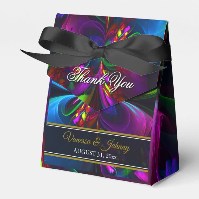 Elegant Classic Modern Floral Pattern #902 Wedding Favor Box (Front Side)