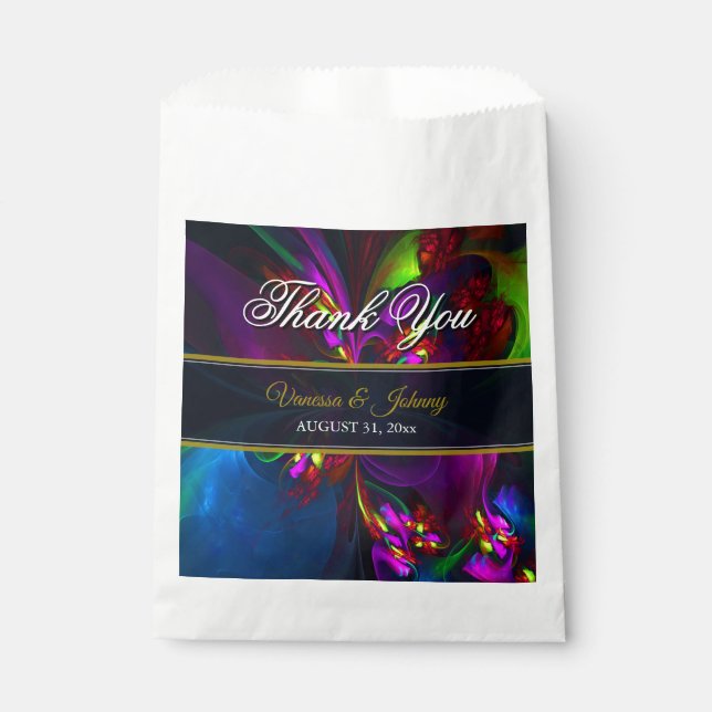 Elegant Classic Modern Floral Pattern #902 Wedding Favour Bag (Front)