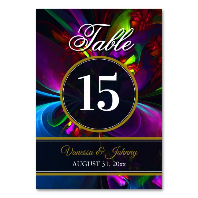 Elegant Classic Modern Floral Pattern #902 Wedding Table Number (Front)