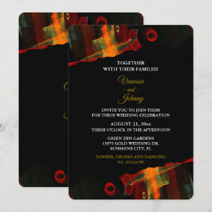 Elegant Classic Modern Trendy Pattern #903 Wedding Invitation