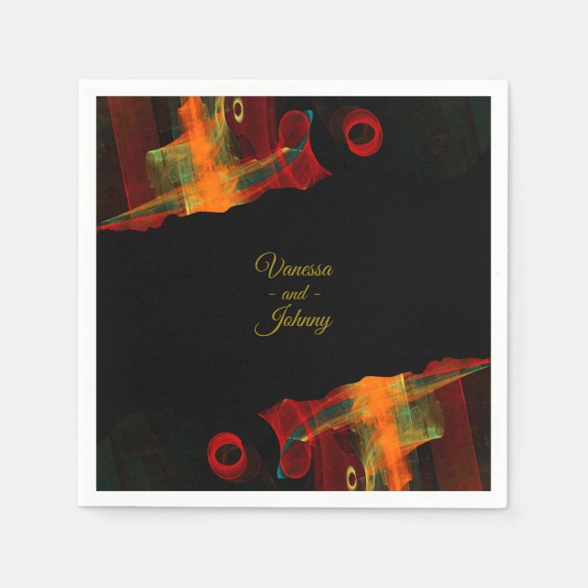 Elegant Classic Modern Trendy Pattern #903 Wedding Napkin (Front)