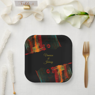 Elegant Classic Modern Trendy Pattern #903 Wedding Paper Plate