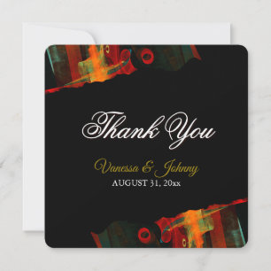 Elegant Classic Modern Trendy Pattern #903 Wedding Thank You Card