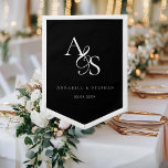 Elegant, Classic, Monogram, Black White, Wedding Pennant<br><div class="desc">Elegant,  Classic,  Monogram,  Black White,  Wedding Pennant with your names & date.</div>