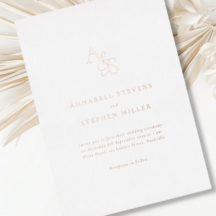 Elegant, Classic, Monogram, Foil, Wedding  
