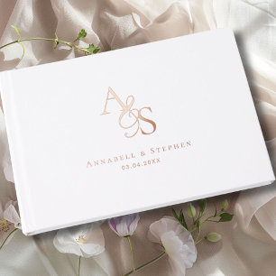 Elegant, Classic, Monogram, Foil Wedding Guest Book