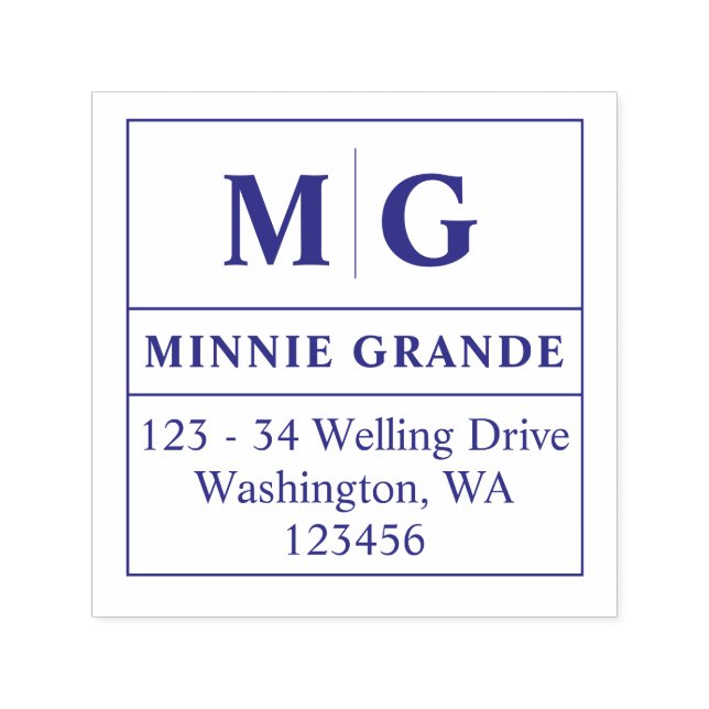 Elegant Classic Monogram Return Address Square Self-inking Stamp (Design)
