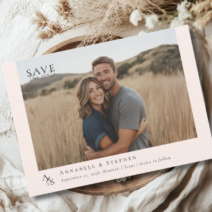 Elegant, Classic, Monogram, Wedding 1 Photo Save The Date