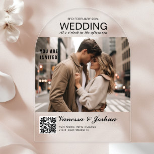 Elegant, Classic, Monogram, Wedding, Arch,  Photo Acrylic Invitations