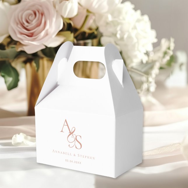 Elegant, Classic, Monogram, Wedding Favor Box (Elegant, Classic, Monogram, Ampersand, White, Wedding Favor Boxes. With your Monogram, Name & Date.)