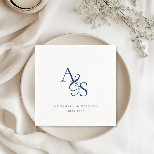 Elegant, Classic, Monogram, Wedding Napkin
