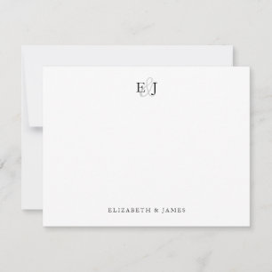 Elegant Classic Monogram Wedding Thank You Card