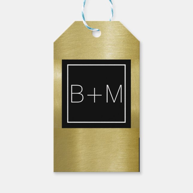 elegant classic monogram, weddings gift tags (Front)