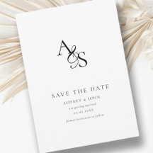 Elegant, Classic, Monogram, White, Wedding