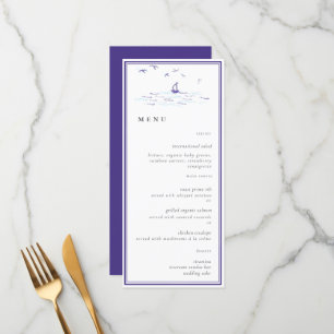 Elegant Classic Nautical Frame Boat Ocean Wedding Menu