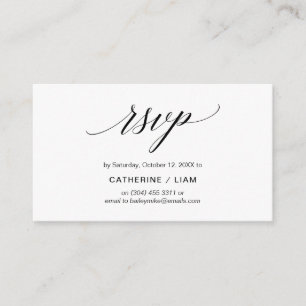 Elegant Classic, Navy Blue Script, Party RSVP Enclosure Card