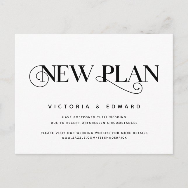 Elegant Classic, New plan, Postponement Postcard (Front)