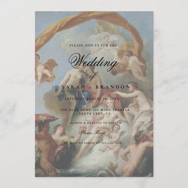 Elegant Classic Old painting Wedding Invitation (Front)