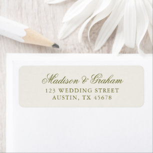 Elegant Classic Olive Green Wedding Return Address