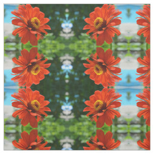Elegant classic orange floral flower fabric