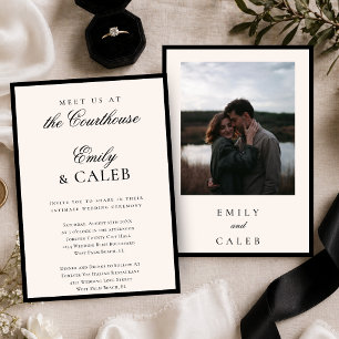 Elegant Classic Photo Intimate Courthouse Wedding Invitation