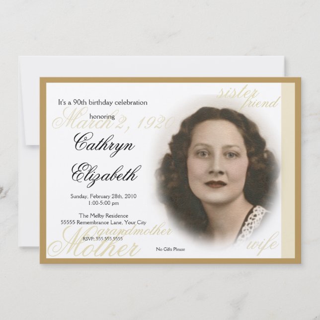 Elegant Classic Photo Invitation (Front)