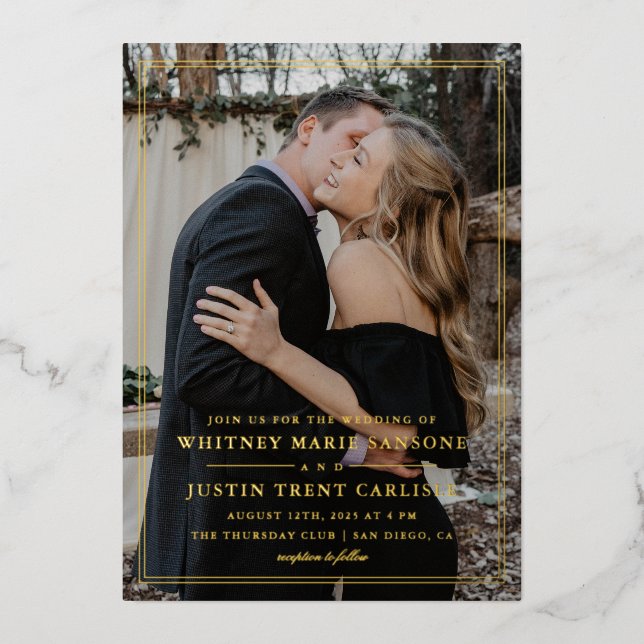 Elegant Classic Photo Wedding Gold (Front)
