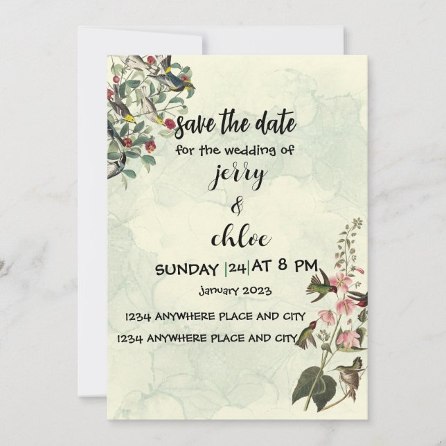 Elegant Classic Photo Wedding Invitation (Front)