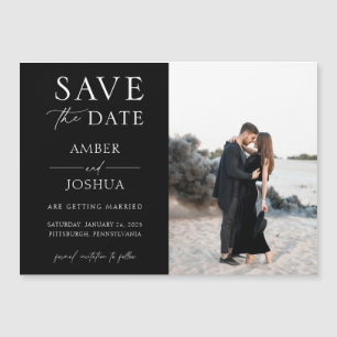 Elegant Classic Photo Wedding Save the Date Magnet