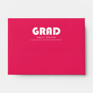 Elegant Classic Pink White Grad Graduation Envelope