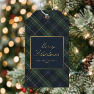 Elegant Classic Plaid Christmas Gift Tags