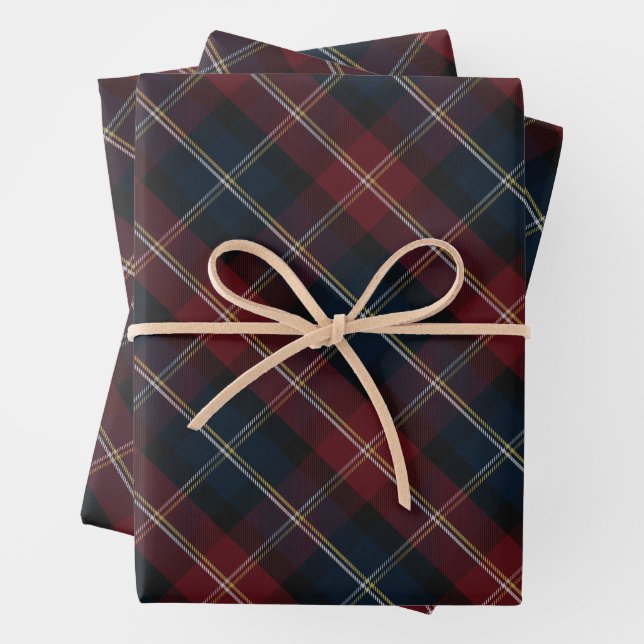 Elegant Classic Plaid Christmas Wrapping Paper Sheet (In situ)