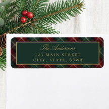 Elegant Classic Plaid Return Address
