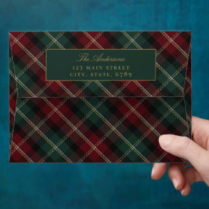 Elegant Classic Plaid Return Address Envelope