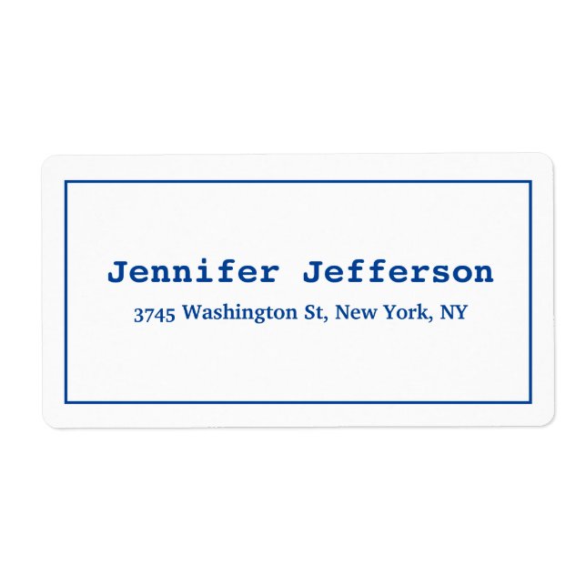 Elegant Classic Plain Professional Deep Blue White (Front)