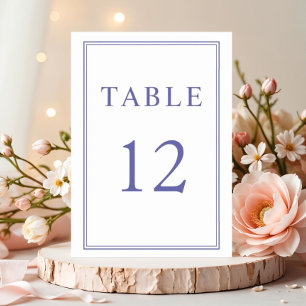 Elegant Classic Purple Wedding Table Number